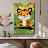 Painting by Numbers Baby Tiger on The Branch